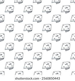 Seamless pattern with cheese doodle for decorative print, wrapping paper, greeting cards, wallpaper and fabric