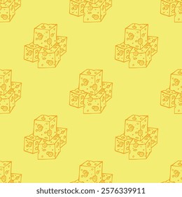 Seamless pattern with cheese doodle for decorative print, wrapping paper, greeting cards, wallpaper and fabric