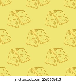 Seamless pattern with cheese doodle for decorative print, wrapping paper, greeting cards, wallpaper and fabric