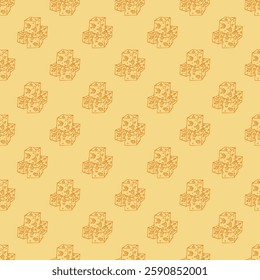 Seamless pattern with cheese doodle for decorative print, wrapping paper, greeting cards, wallpaper and fabric