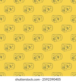 Seamless pattern with cheese doodle for decorative print, wrapping paper, greeting cards, wallpaper and fabric
