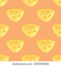 Seamless pattern with cheese doodle for decorative print, wrapping paper, greeting cards, wallpaper and fabric