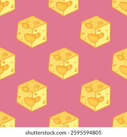 Seamless pattern with cheese doodle for decorative print, wrapping paper, greeting cards, wallpaper and fabric