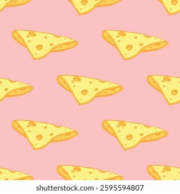 Seamless pattern with cheese doodle for decorative print, wrapping paper, greeting cards, wallpaper and fabric