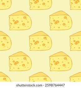 Seamless pattern with cheese doodle for decorative print, wrapping paper, greeting cards, wallpaper and fabric