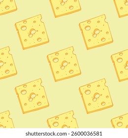 Seamless pattern with cheese doodle for decorative print, wrapping paper, greeting cards, wallpaper and fabric