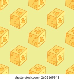 Seamless pattern with cheese doodle for decorative print, wrapping paper, greeting cards, wallpaper and fabric
