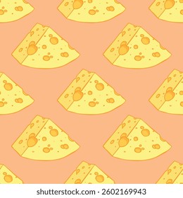 Seamless pattern with cheese doodle for decorative print, wrapping paper, greeting cards, wallpaper and fabric