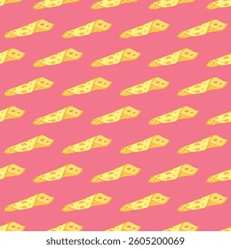 Seamless pattern with cheese doodle for decorative print, wrapping paper, greeting cards, wallpaper and fabric