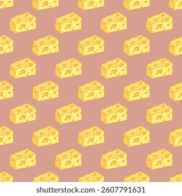 Seamless pattern with cheese doodle for decorative print, wrapping paper, greeting cards, wallpaper and fabric