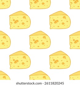 Seamless pattern with cheese doodle for decorative print, wrapping paper, greeting cards, wallpaper and fabric