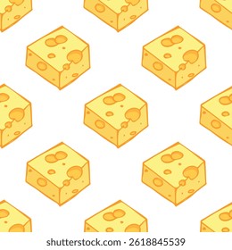 Seamless pattern with cheese doodle for decorative print, wrapping paper, greeting cards, wallpaper and fabric