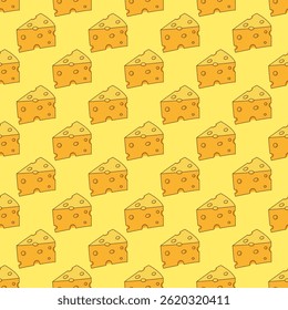 Seamless pattern with cheese doodle for decorative print, wrapping paper, greeting cards, wallpaper and fabric