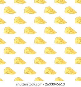 Padrão sem costura com rabiscar de queijo para impressão decorativa, papel de embrulho, cartões de saudação, papel de parede e tecido