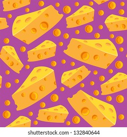Seamless pattern with a cheese and holes