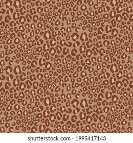 Seamless pattern with cheetah animal print. Leopard wild cat brown spots skin print