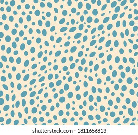 Seamless pattern of cheetah texture background elements. Animal print in blue colour. Colorful background texture for kitchen, wallpaper, textile, fabric, paper.