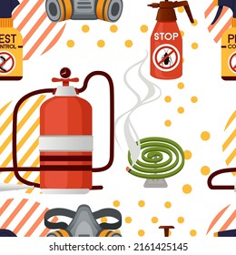 Seamless pattern chemical gas mask with glasses and replaceable filters vector illustration on white background