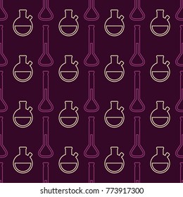 Seamless pattern with chemistry laboratory glassware for your design