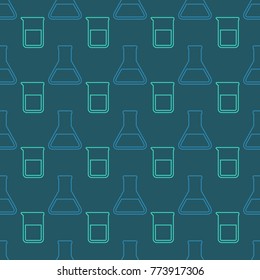 Seamless pattern with chemistry laboratory glassware for your design