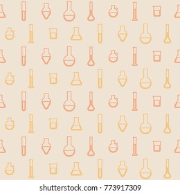 Seamless pattern with chemistry laboratory glassware for your design