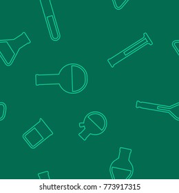Seamless pattern with chemistry laboratory glassware for your design