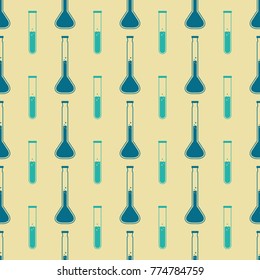 Seamless pattern with chemistry laboratory glassware for your design