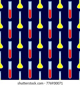 Seamless pattern with chemistry laboratory glassware for your design