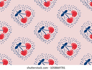 seamless pattern with cherries