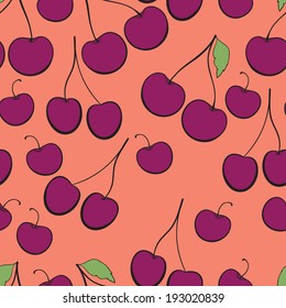 seamless pattern with cherries