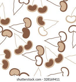 Seamless    pattern  of cherries,  hole, spots. Hand drawn.