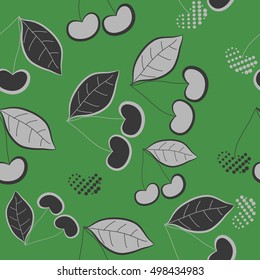 Seamless   pattern with cherries motif, halftone.