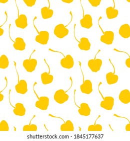 Seamless pattern with cherries. Vector hand drawn illustration.Design for cosmetics, spa, health care products and perfume. Best for textile, wrapping paper, post cards and farmers market.