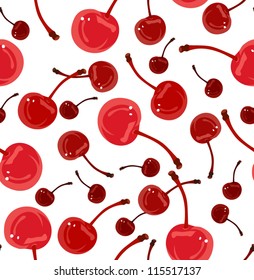 Seamless pattern with cherries. Vector illustration.