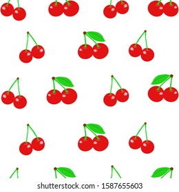Seamless pattern with cherries. vector - Illustration.