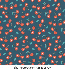 Seamless pattern with cherry