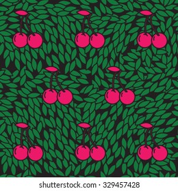 Seamless pattern with cherry 