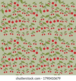 Seamless pattern with cherry.Can be used for wallpaper, gift paper, web page background, greeting cards, package, cover book.