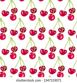 seamless pattern with cherry berries. Cherry background