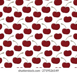 Patrón sin fisuras con las bayas de cereza. Fondo colorido de frutas maduras 