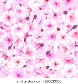 Seamless pattern with cherry blossom, Blossom, Sakura Flowering Spring Festival Hanami.