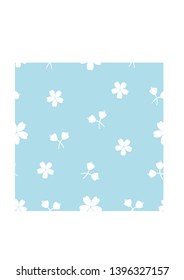 Seamless pattern of cherry blossom, Spring flower garden on blue background vector illustration.