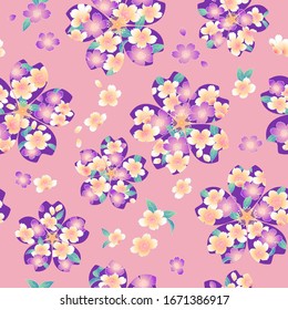 Patrón transparente de una flor de cerezo utilizada para un kimono,