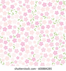 Seamless pattern of cherry blossoms