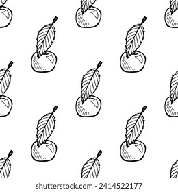 Seamless pattern with cherry doodle for decorative print, wrapping paper, greeting cards, wallpaper and fabric