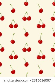 Seamless pattern with cherry Eps 10 vector.