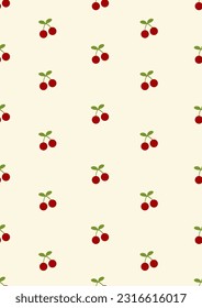 Seamless pattern with cherry Eps 10 vector.