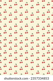 Seamless pattern with cherry Eps 10 vector.