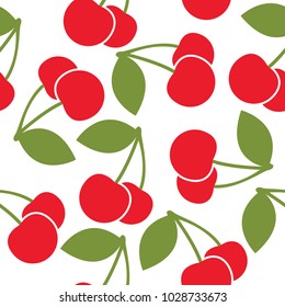 Seamless pattern cherry fruit vector design