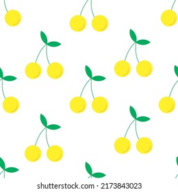 Seamless pattern with cherry fruit.Suit for wallpaper, fabric design, package design.